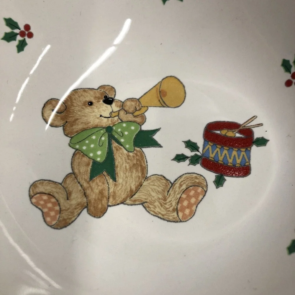 Mikasa Teddy's Christmas CC019 Candy Nut‎ Snack Dish Bowl 5.25 x 2.25